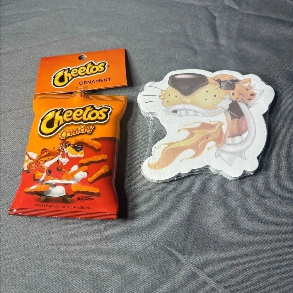 New Cheetos Crunchy Decoupage Christmas Ornament & Notepad NWT